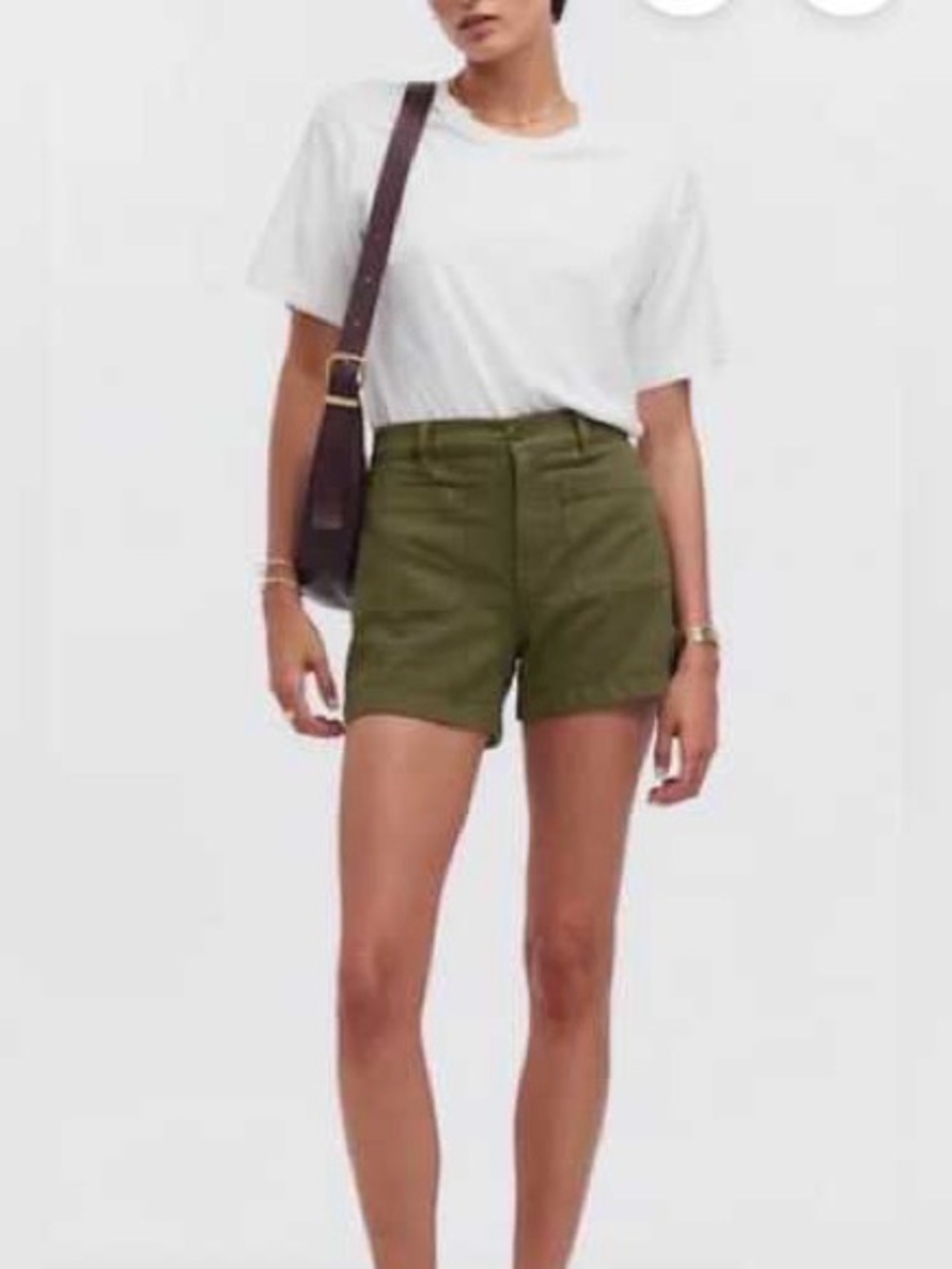 Madewell High Rise Sailor Shorts in Olive Size 24